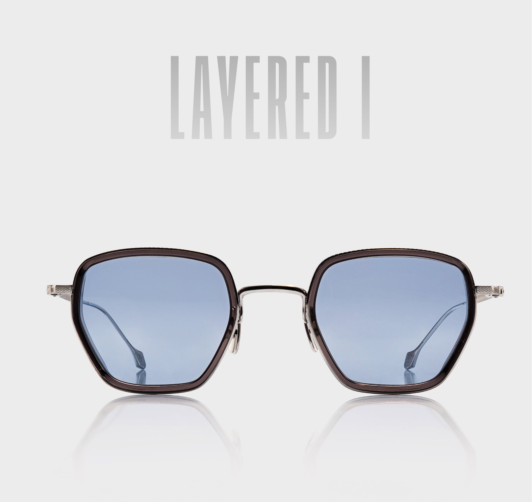 LAYERED I : Silver + Grey / Cerulean
