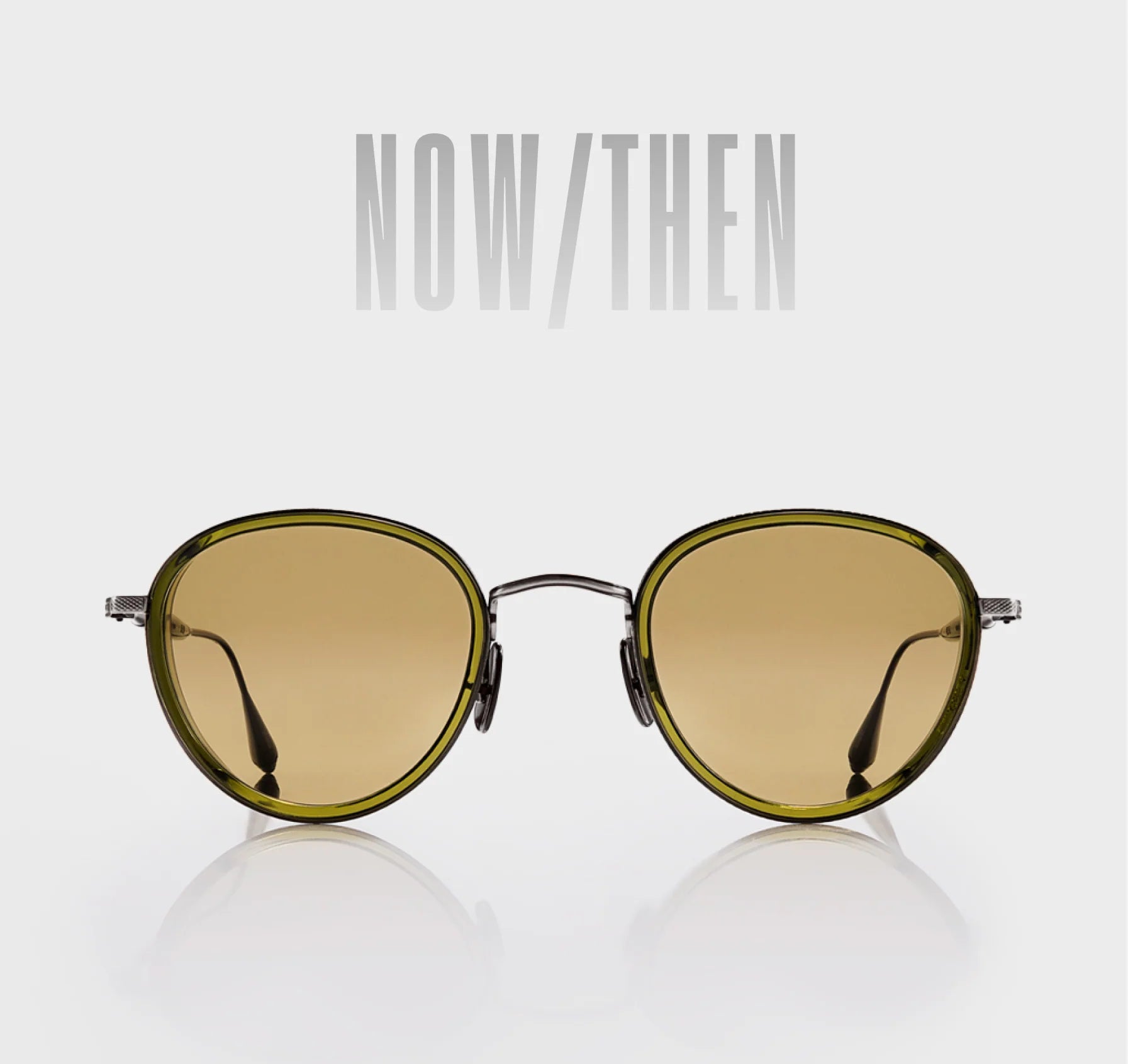 NOW/THEN : Antique Silver + Olive / Deep Chartreuse