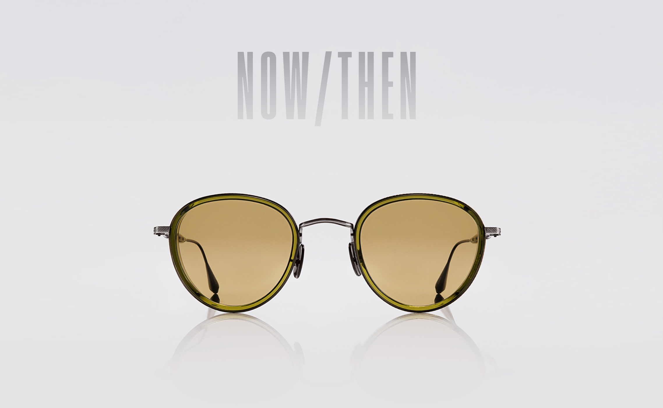 NOW/THEN : Antique Silver + Olive / Deep Chartreuse